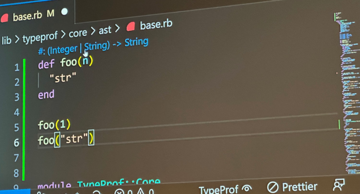 VS Code: calling the method with a string updates the type inference
