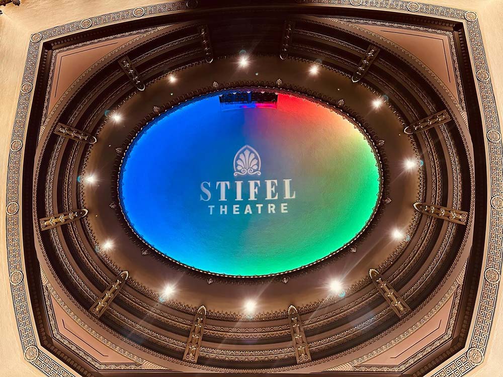 Kyle Adams photo of Stifel Theatre ceiling
